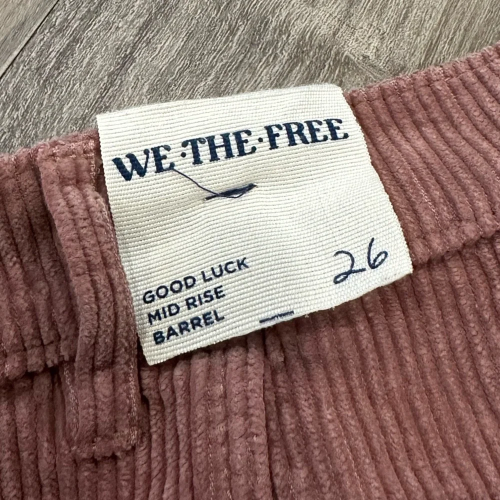 We The Free Good Luck Mid-Rise Barrel Corduroy Pants – Size 26 - Picture 7 of 8